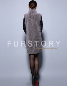 Natural Lamb Fur Coat Genuine Sheep Leather Full Sleeve Jacket