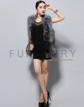 Load image into Gallery viewer, Women&#39;s Real Silver Fox Fur Vest Full Pelt  Zipper Style Natural Color