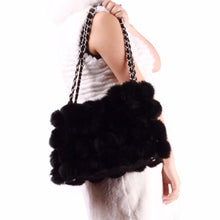 Load image into Gallery viewer, LARGE size  lovely Real Rabbit Fur ball bag handbag side bag Shoulder bag totes size 24*30 FS040106