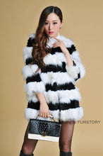 Load image into Gallery viewer, Real Raccoon &amp; Rabbit Fur Coat Jacket Overcoat Bright Color Commuter Style FS13011