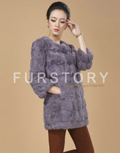 Load image into Gallery viewer, Real Rabbit Head Fur Coat Overcoat Jacket Womens&#39; Top Garment Gilet Winter Dress Long Version Fur Story FS13017
