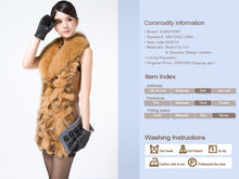 Load image into Gallery viewer, Fox Fur Sheep Leather Vest Waistcoat Coat Jacket Long Good Quality Leather