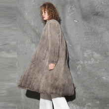 Load image into Gallery viewer, Women&#39;s Genuine Knitted Mink Fur Coat Long Coat Cardigan Female 16166