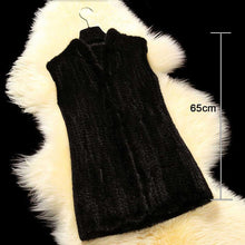 Load image into Gallery viewer, Women&#39;s Genuine Knitted Mink Fur Vest Female Custom Made Different Length 16208