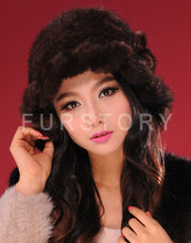 Load image into Gallery viewer, Womens Beanies Knitted Real Mink Fur Hat Cloche Hat Fedoras 13613