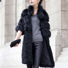 Load image into Gallery viewer, Natural Fox Fur Coat with Wool Free Shipping Plus Size Overcoat Winter Coat Women
