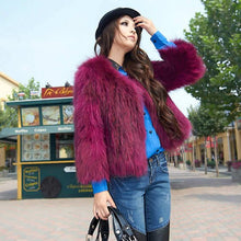 Load image into Gallery viewer, Fur Coat Cheap Knitted Raccoondog Fur Coat Jacket Overcoat Vest Waistcoat Fur Coat Jacket Women FS010402