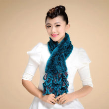 Load image into Gallery viewer, Real REX Rabbit Fur Scarf Fur Grape Decoration Wrap Cape Shawl Neck Warmer Green 16 Colors Available FS13501