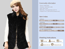 Load image into Gallery viewer, Women&#39;s Real Mink Fur Vest Diagonal Stripes Design Real Fur Vest Female 15225