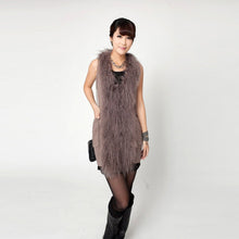 Load image into Gallery viewer, Natural Mongolia Lamb Fur Vest Wool Vest Jacket Coat Commuter Style Big Lamb Fur