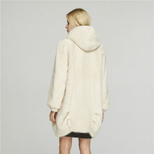 Load image into Gallery viewer, Fur Story FS18118 Women&#39;s Genuine Mink Fur Long Coat Winter Warm Hood Cocoon Jacket