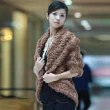 Load image into Gallery viewer, Knitted Natural Rabbit Fur Vest Jacket Stole Cape Coat Shawl Outwear