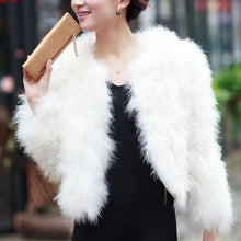 Load image into Gallery viewer, Fur Womens Coat Real Turkey Fur Coat Jacket Overcoat Mulitple Colors Puff NEW Stylish Natural Fur Coat Warmest Fur Coat Fur Story FS12098