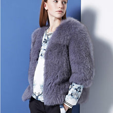 Load image into Gallery viewer, Winter Women&#39;s Real Fox Fur Coat Three Quarter Sleeve Furry Jackets