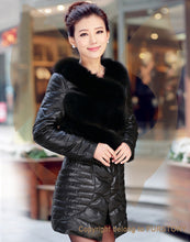 Load image into Gallery viewer, Genuine Leather Women&#39;s Winter Down Coat Real Fox Fur Collar Decoration Female Outwear