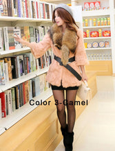 Load image into Gallery viewer, Natural Rabbit Fur Coat Jacket Thick Jacket Winter Long Overcoat