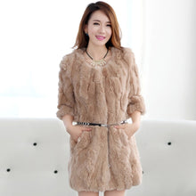 Load image into Gallery viewer, Women&#39;s  Real Rex Rabbit Fur Coat  Bright color Natural Fur Coat Female 13013