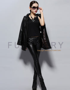 Genuine Sheep Leather Coat Top Quality Leather Jacket  Women Overcoat