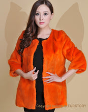 Load image into Gallery viewer, Women&#39;s Natural Fur Coat Long Version Light Camel Full Pelt Real Fur Coat Female