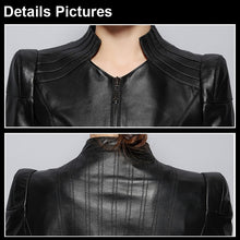 Load image into Gallery viewer, Genuine Sheep Leather Jacket Women&#39;s Leather Motorcycle Jacket