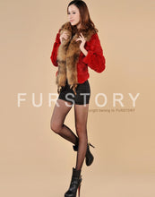 Load image into Gallery viewer, Rabbit Fur Coat Women&#39;s with Big Raccoon Fur Collar Real Natural Fur Coats Female