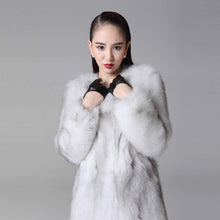 Load image into Gallery viewer, Women&#39;s Real Fox Fur Coat Long Sleeve Natural Color Fur Overcoat Women