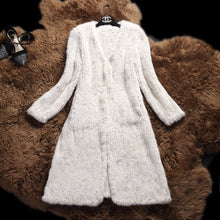 Load image into Gallery viewer, Women&#39;s Genuine Knitted Mink Fur Coat Long Coat Cardigan Female 16166