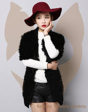 Load image into Gallery viewer, Women&#39;s Long Knitted Natural Rabbit  Fur Cardigan Fashion Casual Real Fur Coat