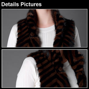 Plus Size Women's Real Mink Fur Vest Real Fur Vest Female 15217