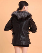 Load image into Gallery viewer, Natural Silver Fox Fur Vest with Genuine Whole Sheep Leather Fur Vest Jacket