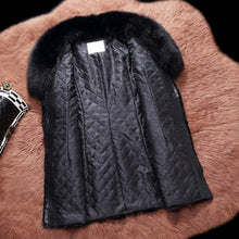 Load image into Gallery viewer, Women&#39;s Genuine Mink Fur Coat  Hoodie with Real Fox Fur Collar Fur Jacket 16156