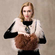 Load image into Gallery viewer, Shoulder Bag Real Fox Fur Bag Raccoon Fur Lamb Fur Handbag Totes FS14401