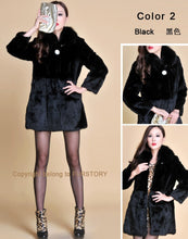 Load image into Gallery viewer, Real REX Rabbit Fur Coat Fox Fur Collar Long Winters&#39; Coat Jacket Women&#39; Overcoat 3 Colors Top Quality Fur FS13064