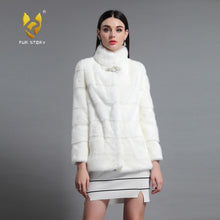 Load image into Gallery viewer, Women&#39;s Genuine Mink Fur Coat Women Stand-up Collar Outerwear 161142