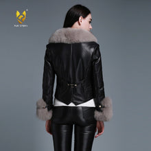 Load image into Gallery viewer, Winter Coat with Real Fur Sheep Fox Fur Collar and Trim Overcoat  010213