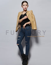 Load image into Gallery viewer, Genuine Sheep Leather Jacket Women&#39;s Leather Motorcycle Jacket