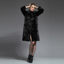 Load image into Gallery viewer, Women&#39;s Natural Mink Fur Coat Women Hood Full Winter Coat Women Dress