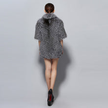 Load image into Gallery viewer, Women&#39;s Silver Fox Fur Coats with Fur Collar Puff Overcoat Winter Jackets Female Dress