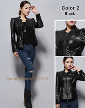 Load image into Gallery viewer, Genuine Sheep Leather Jacket Women&#39;s Leather Motorcycle Jacket