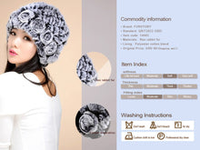 Load image into Gallery viewer, Women&#39;s Winter Hat Knitted Real REX Rabbit Fur Hat Top Quality Beanie Hat 14602