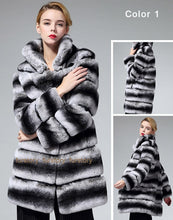 Load image into Gallery viewer, Rex Rabbit Fur Women&#39;s Outwear Chinchilla Color Long Sleeve 16129