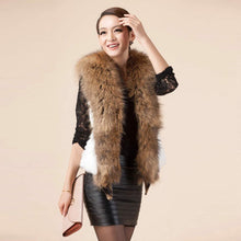 Load image into Gallery viewer, Natural Rabbit Fur Knitter Sweater Long Vest Waistcoat Jacket
