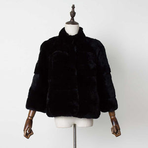 Women's Genuine Rabbit Fur Coat Women Thick Warm Pelt Outerwear 17165