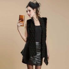 Load image into Gallery viewer, Natural Rabbit Fur Knitter Sweater Waistcoat Jacket Slim Waist Stylish Sweater Part Long Vest