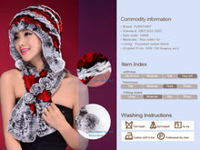 Load image into Gallery viewer, Knitted Real Rabbit Fur Hat Beanie Earmuff Bomber Hat  Women&#39;s Winter Hats 14606