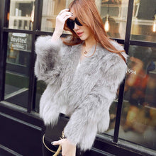 Load image into Gallery viewer, Women's Natural Fox Fur Coat Fashion Natural Color Full Sleeve