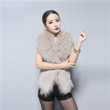Load image into Gallery viewer, Women&#39;s Genuine Pig Leather Suede Vest with Real Lamb Fur Collar