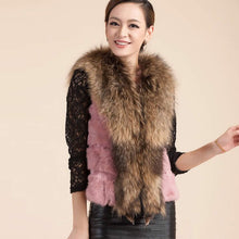 Load image into Gallery viewer, Natural Rabbit Fur Knitter Sweater Long Vest Waistcoat Jacket
