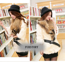 Load image into Gallery viewer, Natural Rabbit Fur Coat Jacket Thick Jacket Winter Long Overcoat