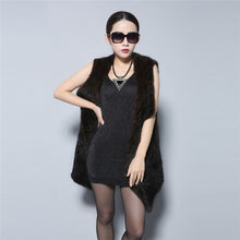 Load image into Gallery viewer, Natural Fur Vest Top Quality Authentic Mink Vest Female Natural Gilet Waistcoat